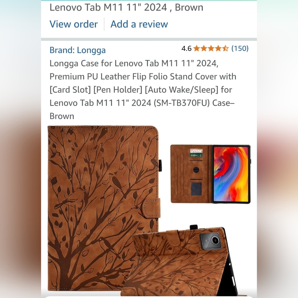 NWT- Brown Case for Lenovo Tab M11 11" 2024